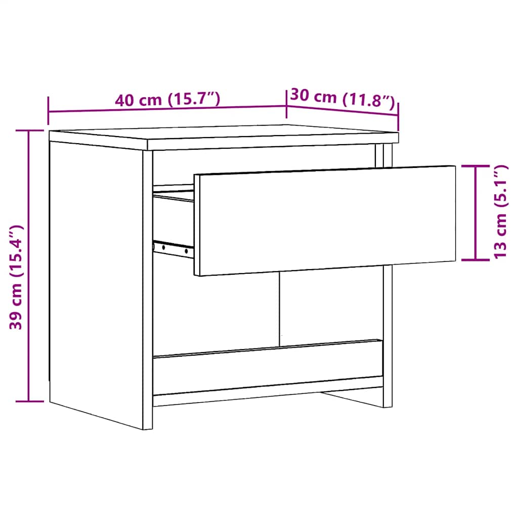 Nachtkastje Pauline - bewerkt hout