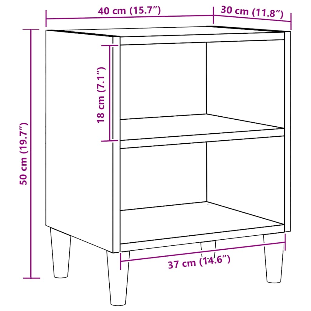 Nachtkastje Amélie - bewerkt hout