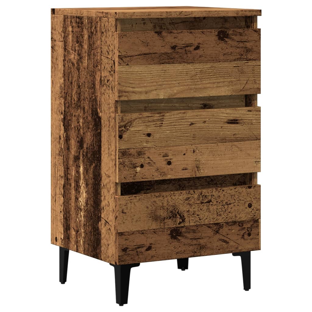 Nachtkastje Florence - bewerkt hout - Oud hout