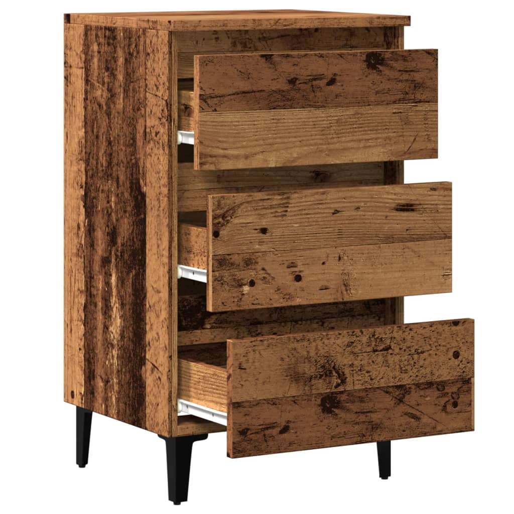 Nachtkastje Florence - bewerkt hout - Oud hout
