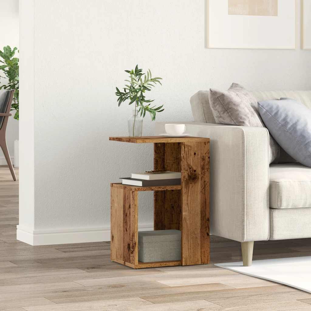 Bijzettafel Wesley - 36x30x56 cm - oud hout