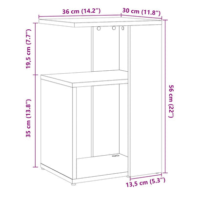 Bijzettafel Wesley - 36x30x56 cm - oud hout