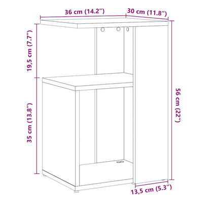 Bijzettafel Wesley - 36x30x56 cm - artisanaal eiken