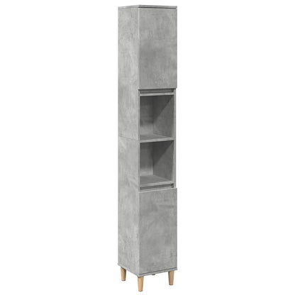 Kast Kevin - 30x30x190 cm - Bewerkt hout - betongrijs