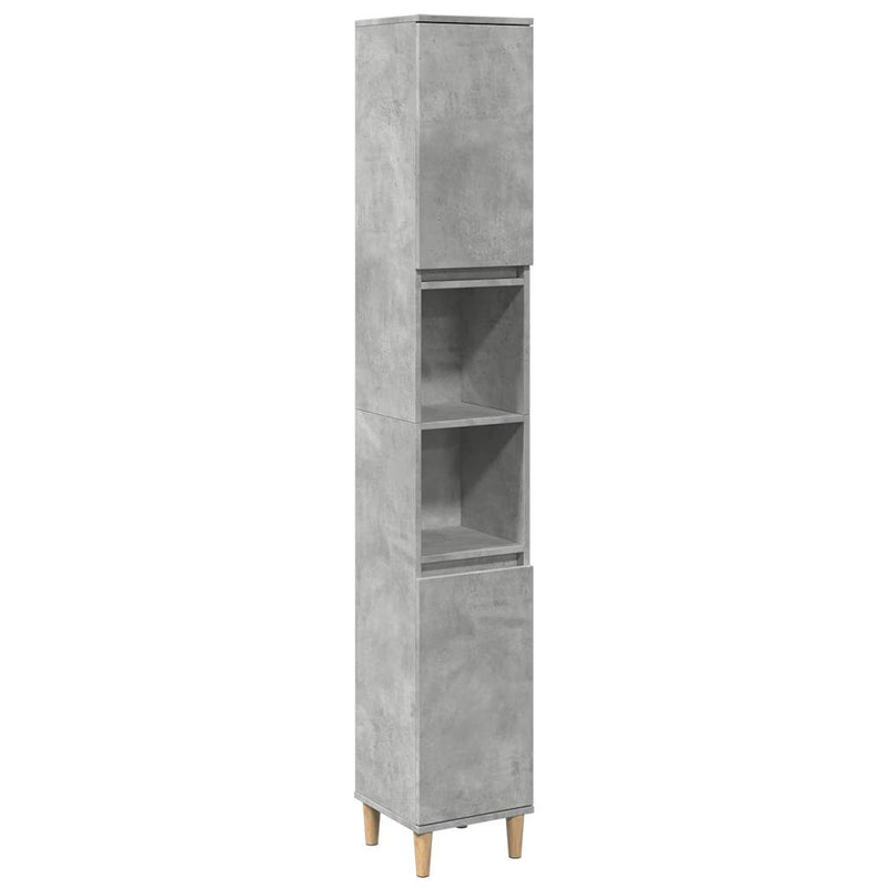 Kast Kevin - 30x30x190 cm - Bewerkt hout - betongrijs – extra afbeelding