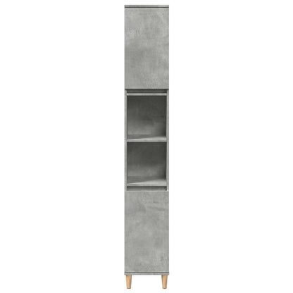 Kast Kevin - 30x30x190 cm - Bewerkt hout - betongrijs