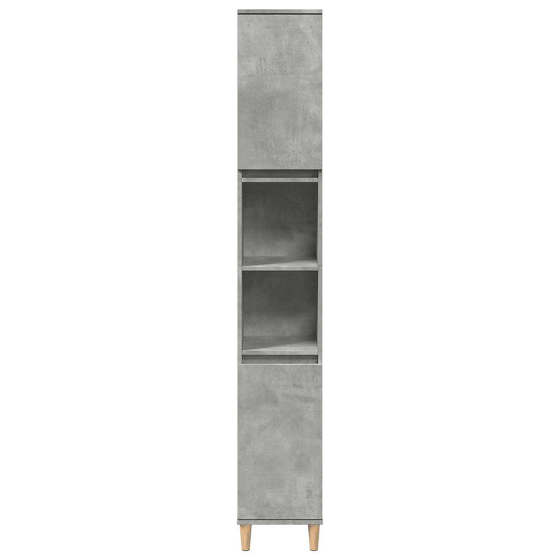 Kast Kevin - 30x30x190 cm - Bewerkt hout - betongrijs