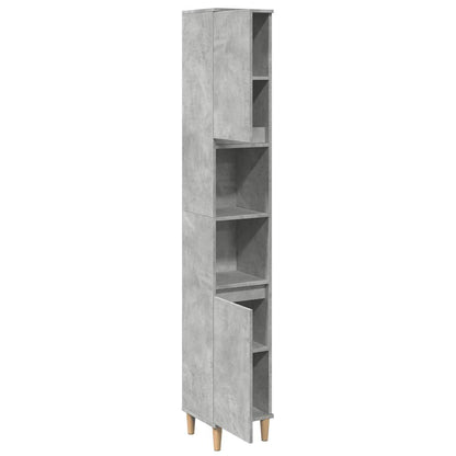 Kast Kevin - 30x30x190 cm - Bewerkt hout - betongrijs