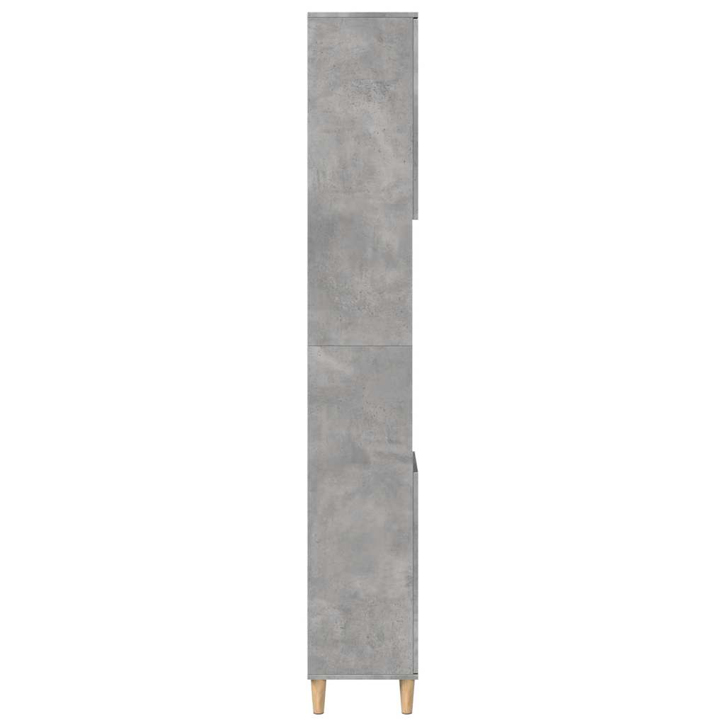 Kast Kevin - 30x30x190 cm - Bewerkt hout - betongrijs