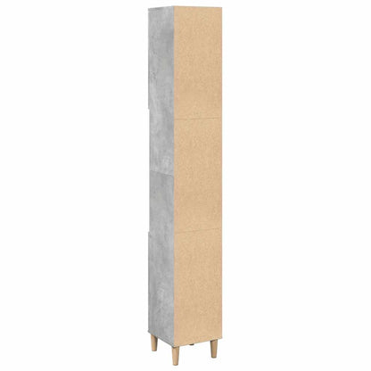 Kast Kevin - 30x30x190 cm - Bewerkt hout - betongrijs