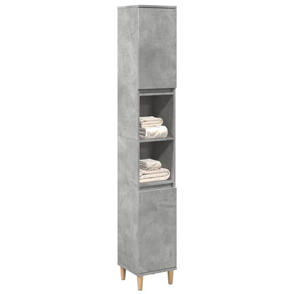 Kast Kevin - 30x30x190 cm - Bewerkt hout - betongrijs