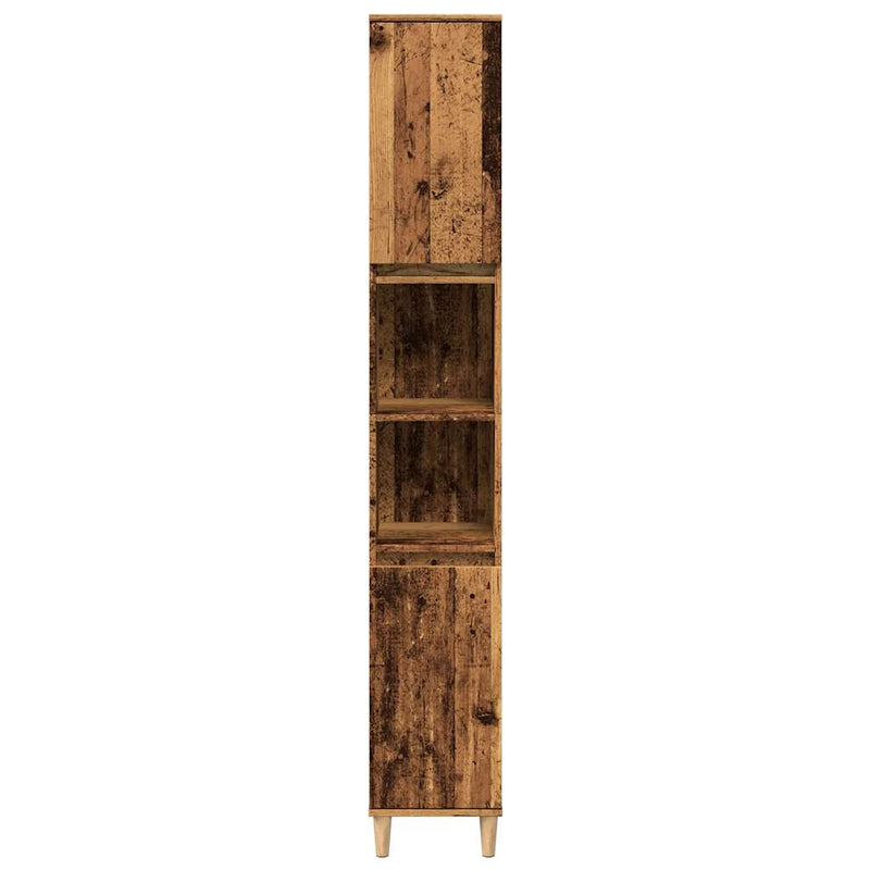 Kast Kevin - 30x30x190 cm - Bewerkt hout - oud hout