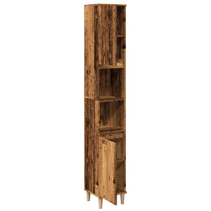 Kast Kevin - 30x30x190 cm - Bewerkt hout - oud hout