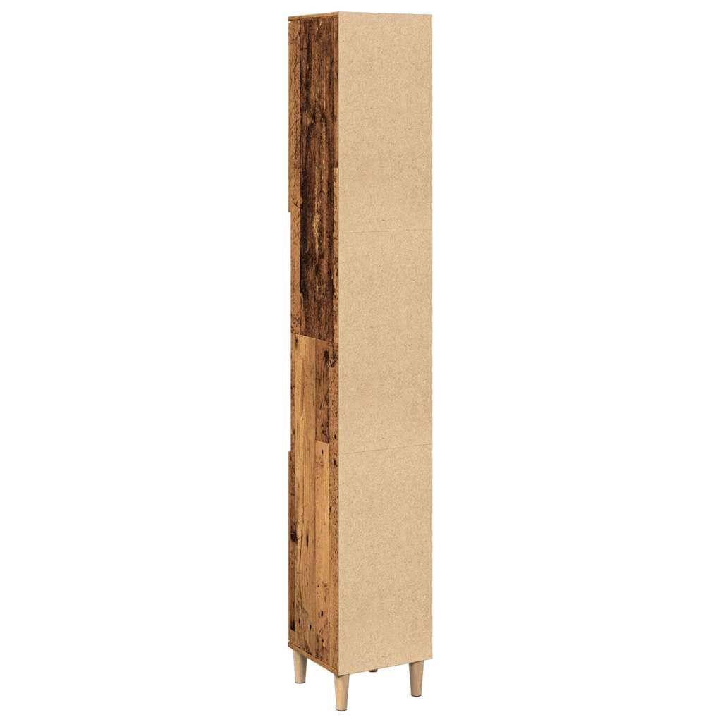 Kast Kevin - 30x30x190 cm - Bewerkt hout - oud hout