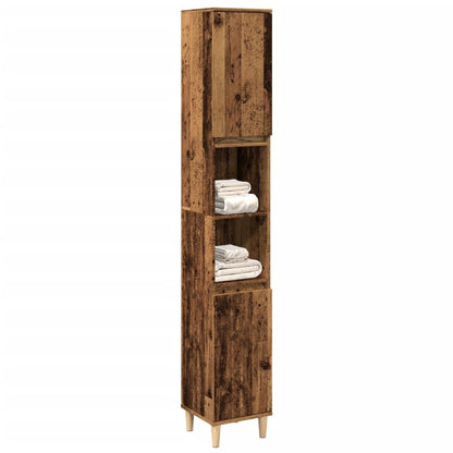 Kast Kevin - 30x30x190 cm - Bewerkt hout - oud hout