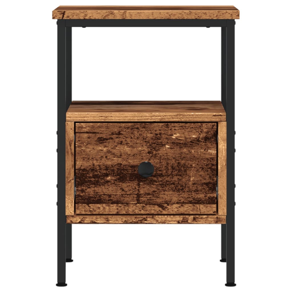 Nachtkastje Ellis - bewerkt hout - Oud hout