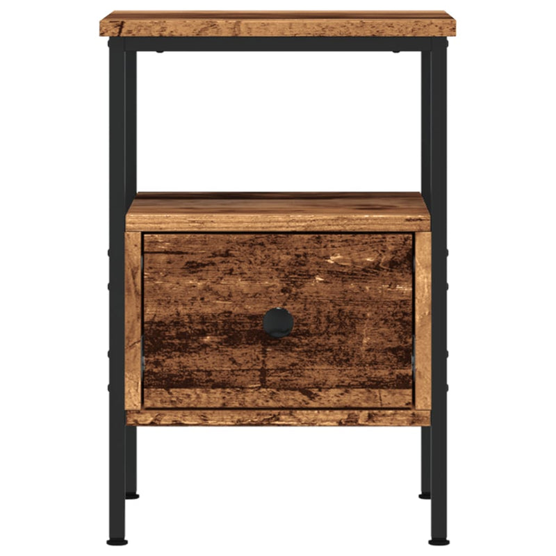 Nachtkastje Ellis - bewerkt hout - Oud hout