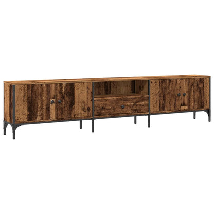 Tv-meubel Boaz - 200x25x44 cm - met lade - oud hout