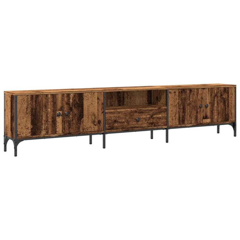 Tv-meubel Boaz - 200x25x44 cm - met lade - oud hout – extra afbeelding