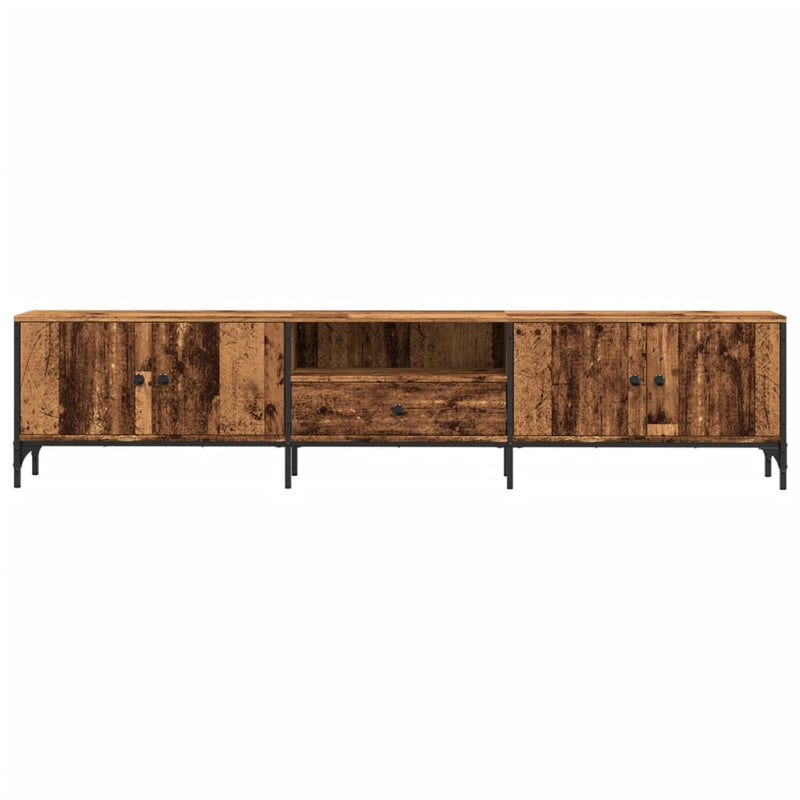 Tv-meubel Boaz - 200x25x44 cm - met lade - oud hout