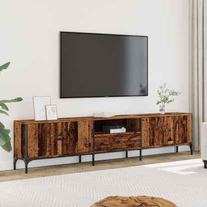 Tv-meubel Boaz - 200x25x44 cm - met lade - oud hout