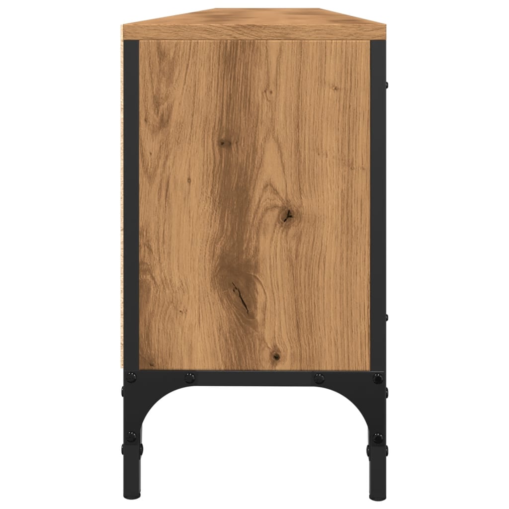 Tv-meubel Boaz - 200x25x44 cm - met lade - artisanaal eiken