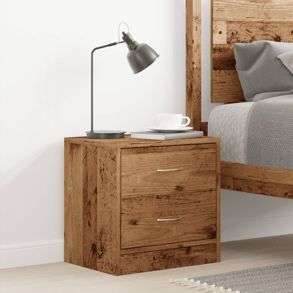 Nachtkastje Valerie - bewerkt hout - Oud hout