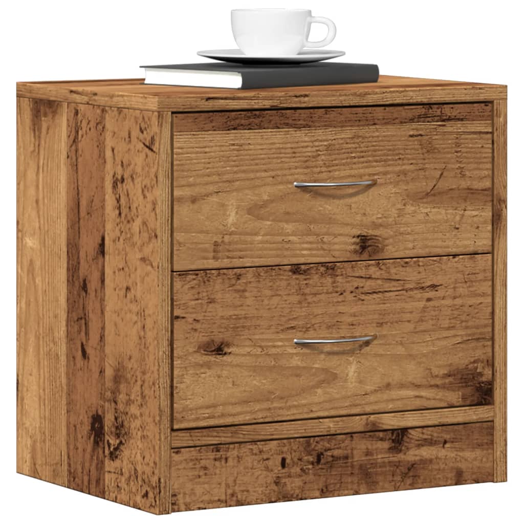 Nachtkastje Valerie - bewerkt hout - Oud hout