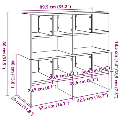 Schoenenrekken Stapelbaar 89,5X30X40 Cm Eiken