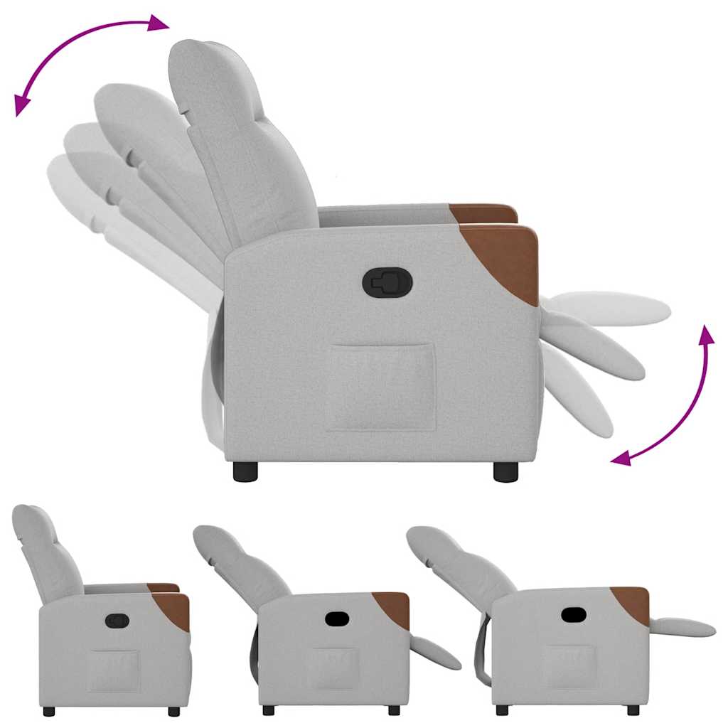 Fauteuil Liva - stof - verstelbaar - wolkengrijs
