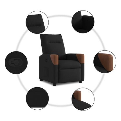 Fauteuil Liva - stof - verstelbaar - zwart