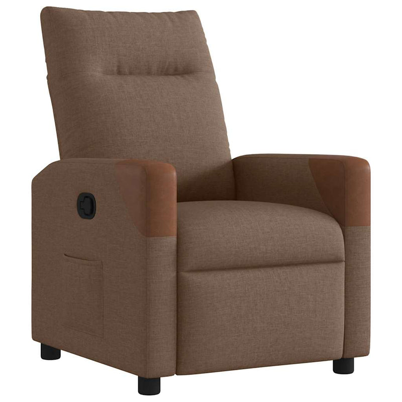 Fauteuil Liva - stof - verstelbaar - bruin – extra afbeelding