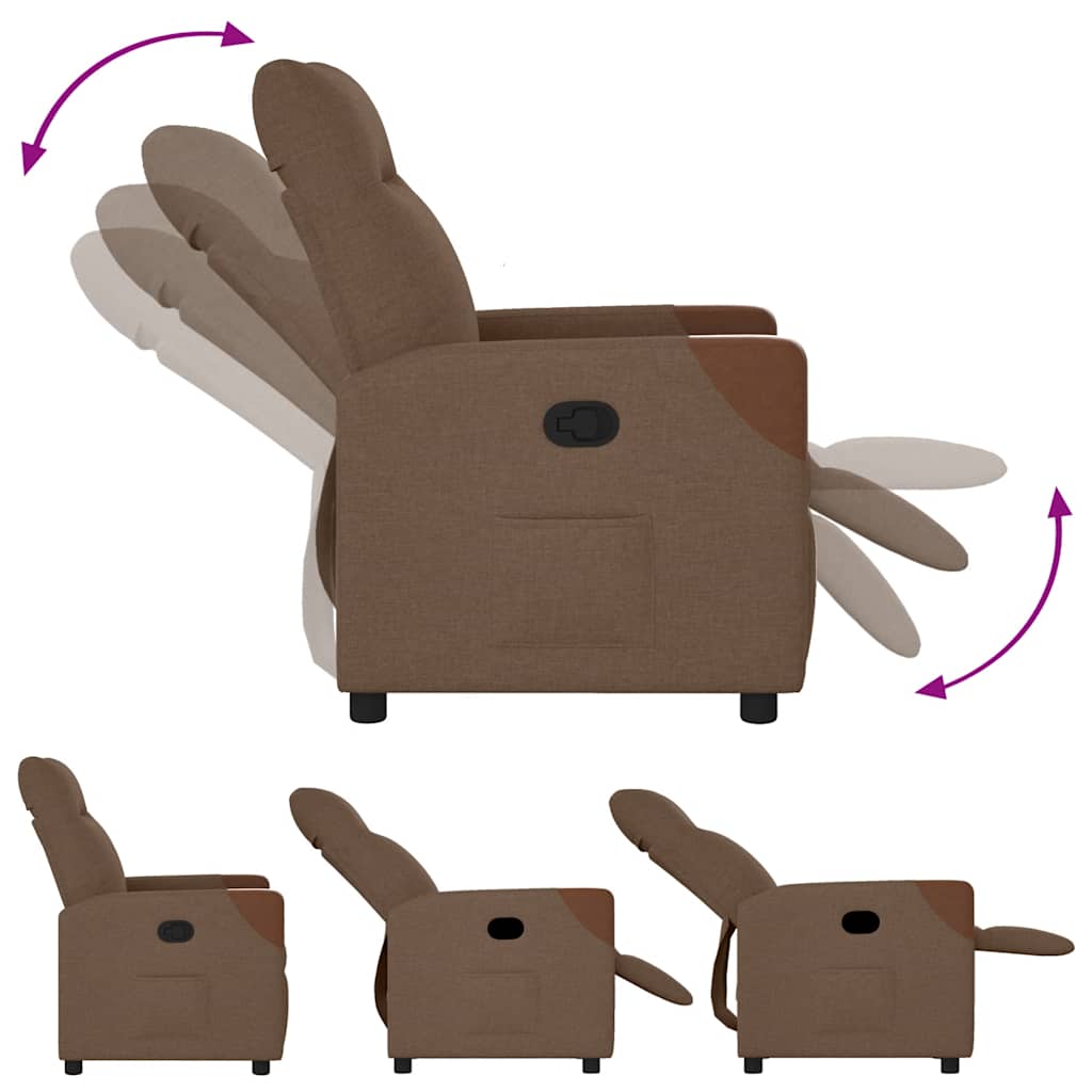 Fauteuil Liva - stof - verstelbaar - bruin