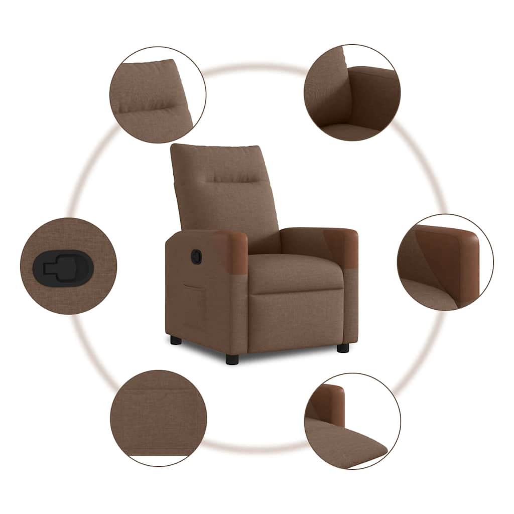 Fauteuil Liva - stof - verstelbaar - bruin