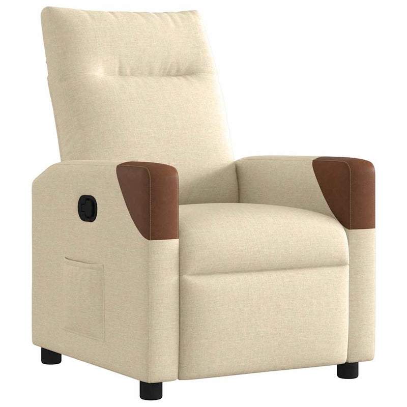 Fauteuil Liva - stof - verstelbaar - crème – extra afbeelding