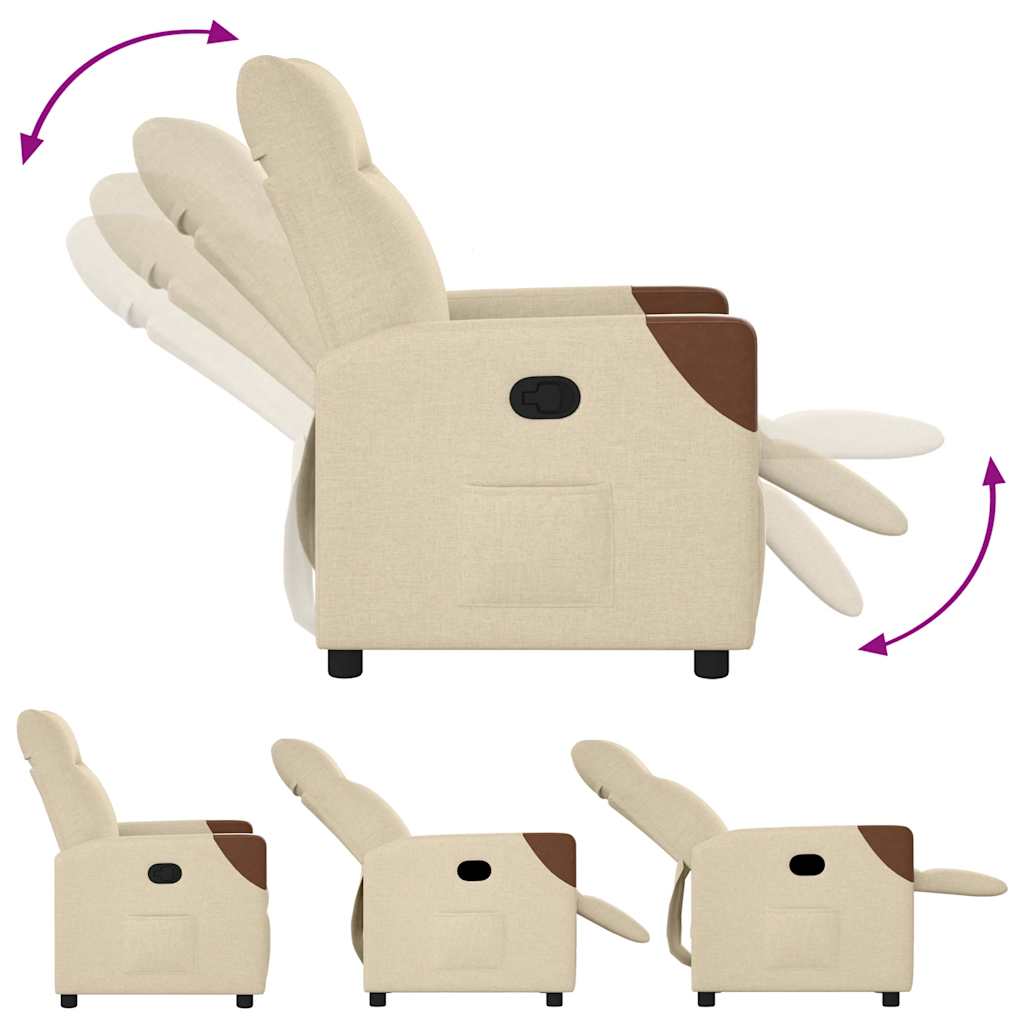 Fauteuil Liva - stof - verstelbaar - crème