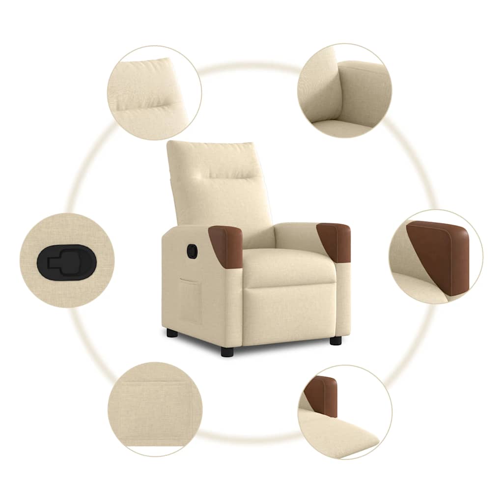 Fauteuil Liva - stof - verstelbaar - crème