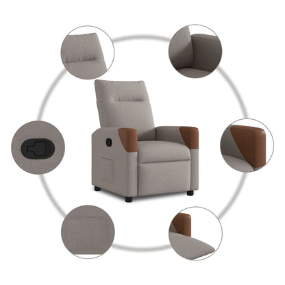 Fauteuil Liva - stof - verstelbaar - taupe