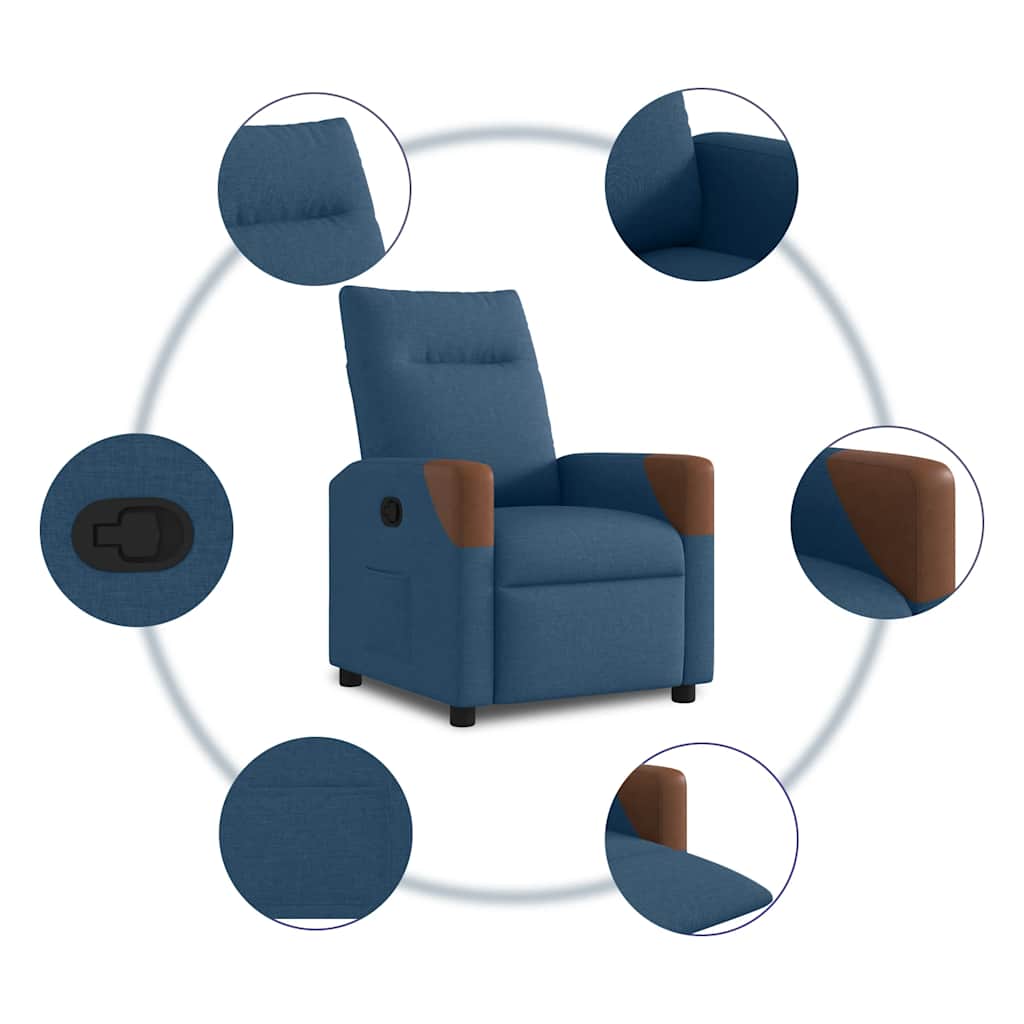 Fauteuil Liva - stof - verstelbaar - blauw