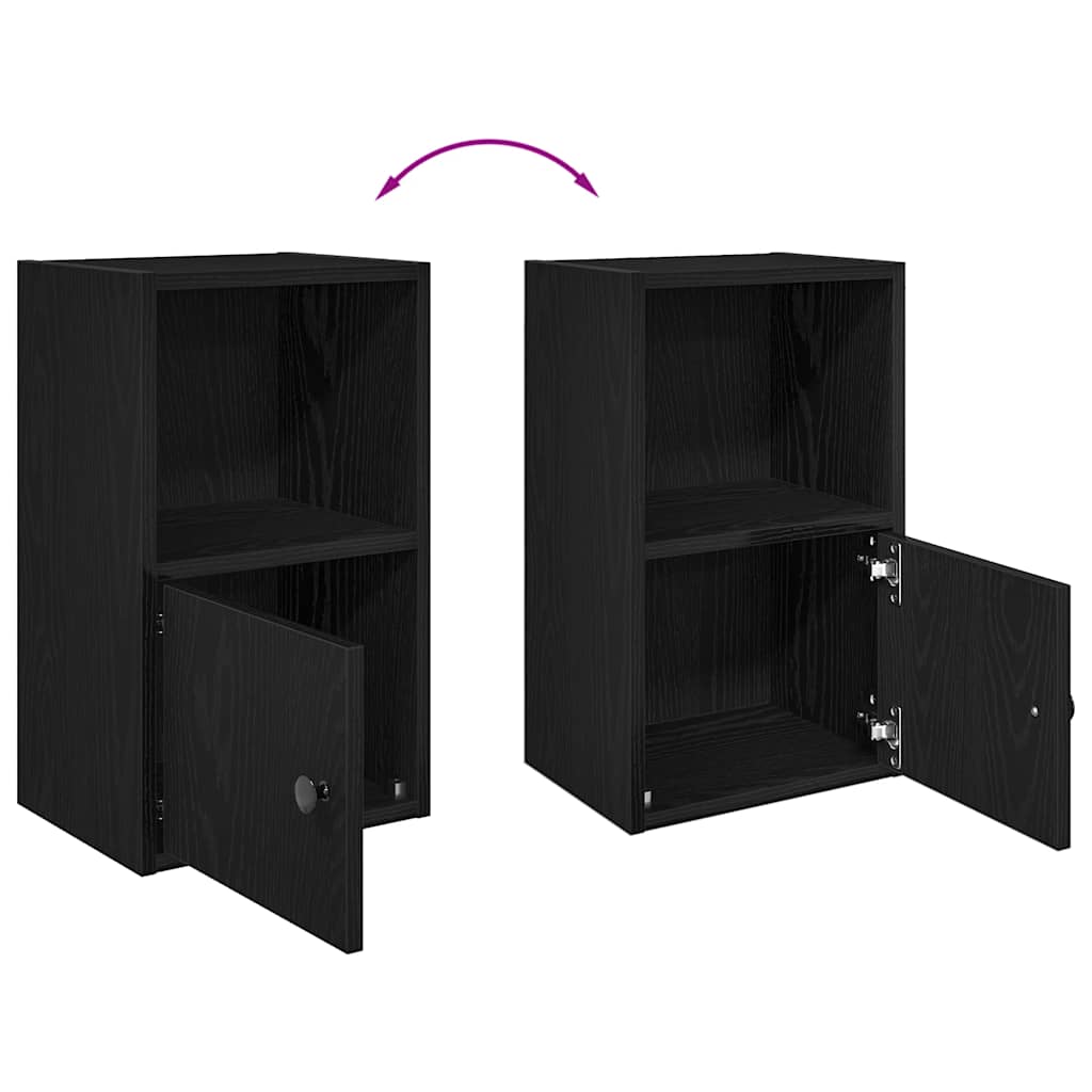 Boekenkast Jorn - bewerkt hout - zwart eiken