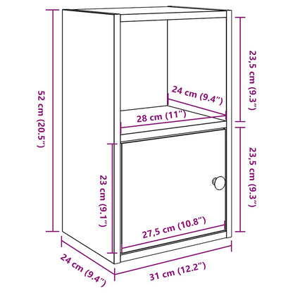 Boekenkast Jorn - 31x24x52 cm - oud hout