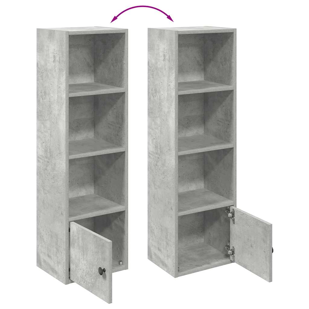 Boekenkast Hugoine - bewerkt hout - betongrijs