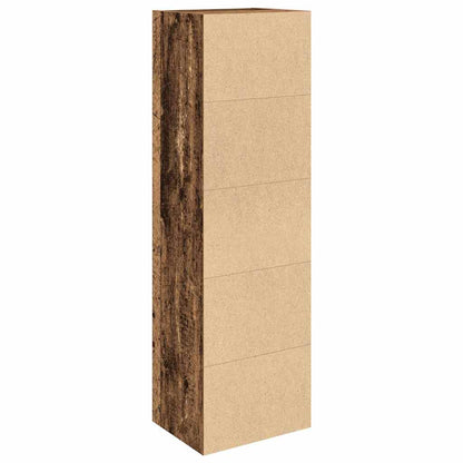 Boekenkast Hugoine - 31x24x102 cm - oud hout
