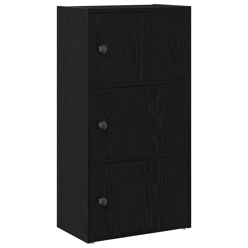 Boekenkast Gijs - 40x24x77 cm - zwart eiken