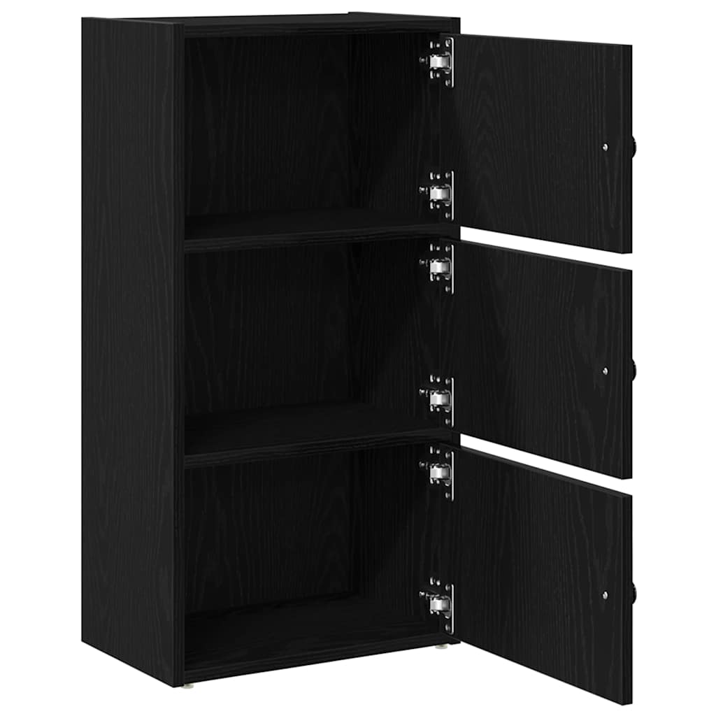Boekenkast Gijs - 40x24x77 cm - zwart eiken