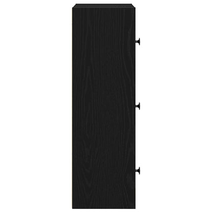 Boekenkast Gijs - 40x24x77 cm - zwart eiken