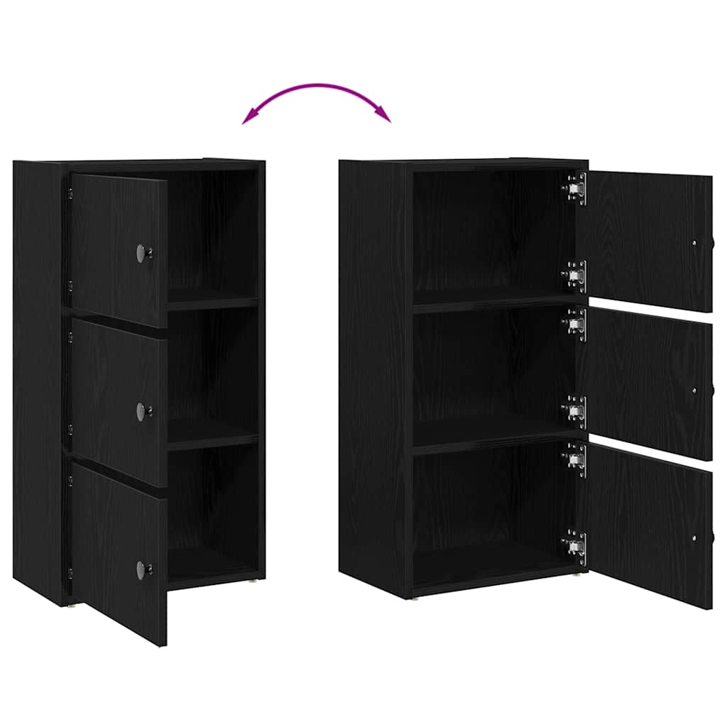 Boekenkast Gijs - 40x24x77 cm - zwart eiken
