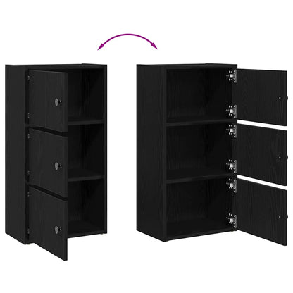 Boekenkast Gijs - 40x24x77 cm - zwart eiken
