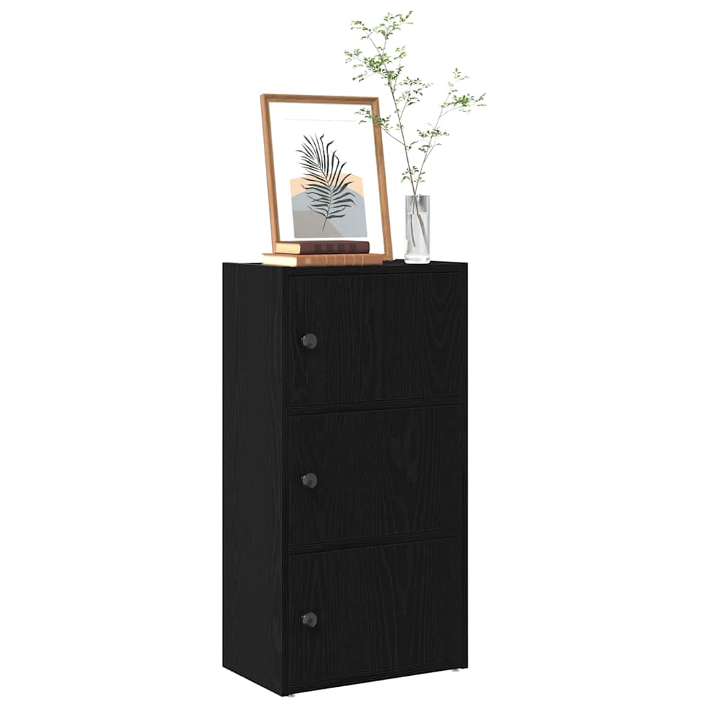 Boekenkast Gijs - 40x24x77 cm - zwart eiken