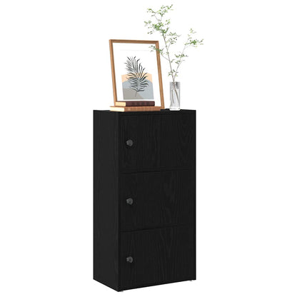 Boekenkast Gijs - 40x24x77 cm - zwart eiken
